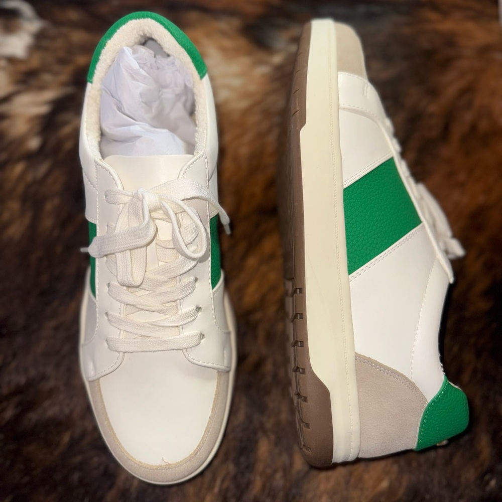 Yellow Box Green and White Sneakers with Classic Design